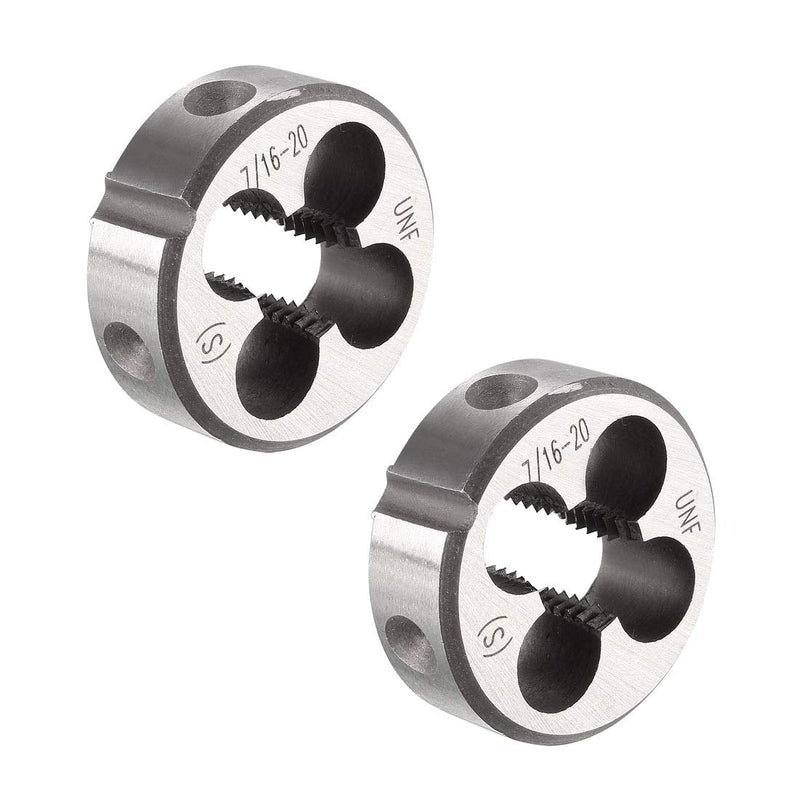 [Australia - AusPower] - sourcing map 2pcs 7/16"-20 UNF Round Bar Machine Thread Right Hand Thread Alloy Tool Steel 7/16-20 UNF 