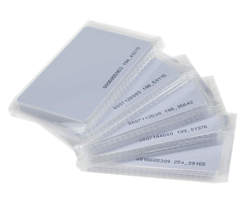 White Smart RFID Cards Proximity 125kHz TK4100 / EM4100 / EM4200 Plastic PVC Access Control Card Write Only (Pack of 50) Pack of 50