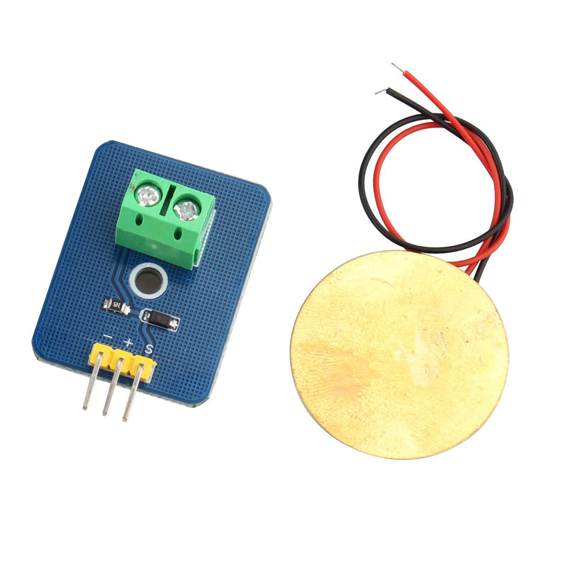 3.3V 5V Ceramic Piezo Vibration Sensor Analog Output Supply Sensors Piezoelectric Controller Electronic Components 30mm x 23mm Sensor Module Compatible with Arduino UNO Rev3