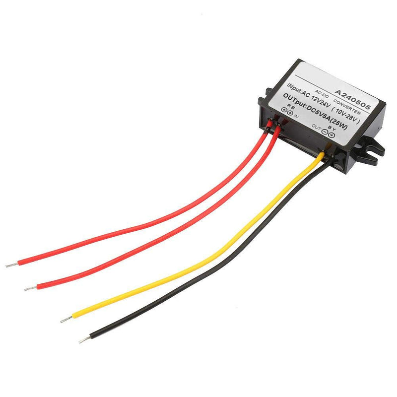 SEAFRONT AC DC Voltage Converter, Rectifier AC 12V/24V to DC 5V Step-Down Converter (5A)
