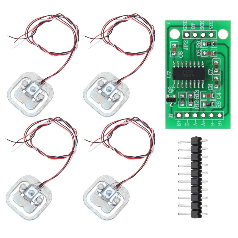 [Australia - AusPower] - YOUMILE Pack of 4 DIY 110 lbs 50 kg Half Bridge Load Cell Weight Strain Sensor Resistance + HX711 AD Module 