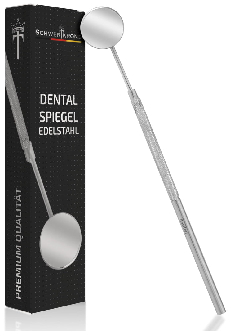[Australia - AusPower] - Schwertkrone® Dental Mirror [High-Quality Stainless Steel] - Dentist Mirror Mouth Mirror - Dentist Mirror Dental Mirror - Slightly Magnifying Mirror Dentist - Handy & Disinfectable - (Size 5) 17 cm 