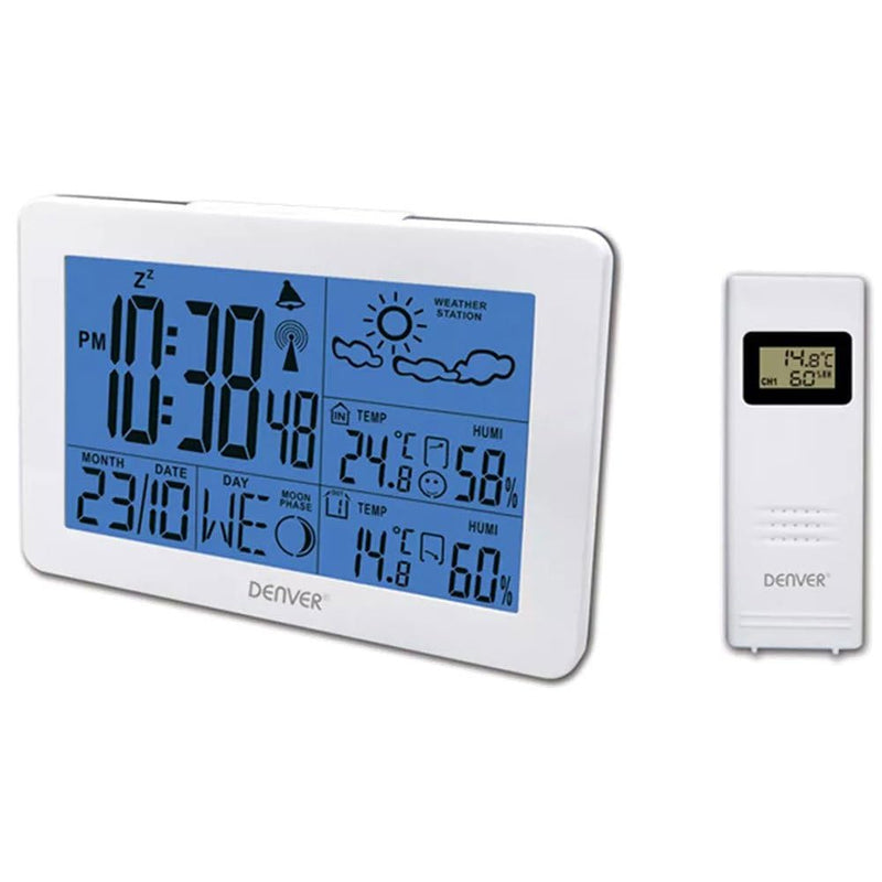 [Australia - AusPower] - Denver WS-530 Weather Station with Outdoor Sensor, Alarm Function, Temperature and Humidity Measurement, White 