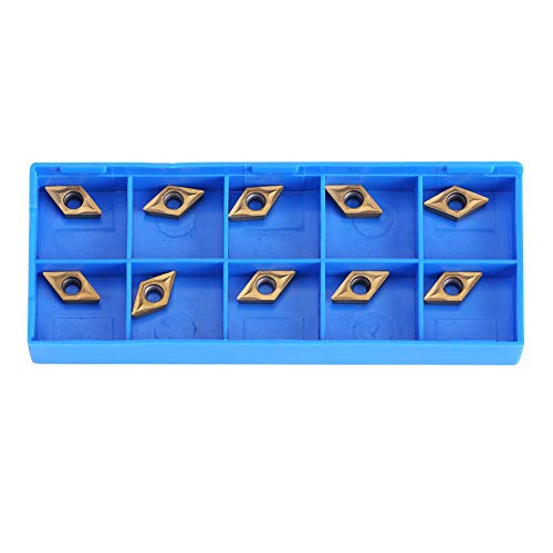Samfox DCMT51.51 (DCMT070204) DCMT Reversible Plates Multilayer Coated CNC Inserts for Rotary Tool Holder Replacement Inserts with Box of 10