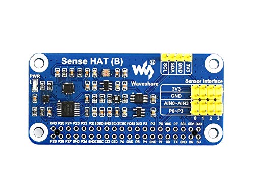 Waveshare Sense HAT (B) for Raspberry Pi Onboard Multi Powerful Sensors Such as Gyroscope Accelerometer Magnetometer Barometer Temperature Humidity Sensor Communicated via I2C Interface