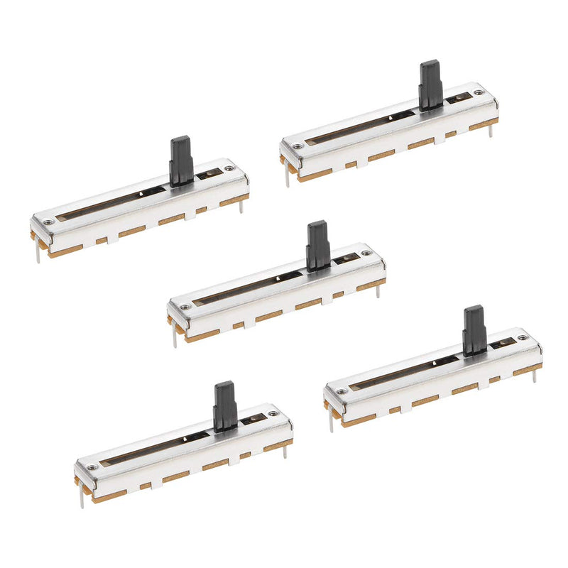 [Australia - AusPower] - sourcing map Fader Variable Resistors Mixer Potentiometer Straight Sliding B10K Ohm Linear Potentiometer for Dimming 45 mm Pack of 5 