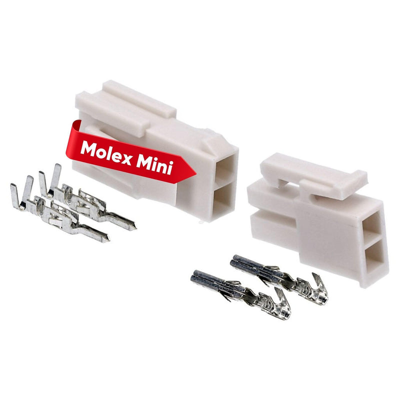 [Australia - AusPower] - Kalitec KALI-2402 Mini-Fit Jr. Set of 2 Pin Nylon I Car Cable Connector I Voltage 600 V I Rated Current 13 A I AWG 24-18 I Mini Plug for Hard Drives, LED and RGB Lighting I Pitch 4.2 mm 