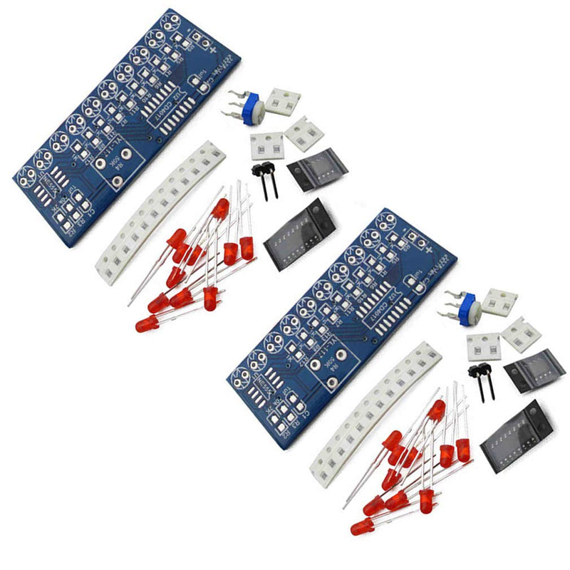 Hailege 2pcs NE555+CD4017 Running LED Flow LED Light Electronic Production Suite DIY Kit 2.5-14.5V