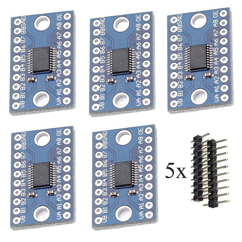 [Australia - AusPower] - Hailege 5pcs TXS0108E High Speed Full Duplex 8-Way 8-Channel Level Converter Module 8-bit 8-Channel Logic Level Bidirectional Converter Module 