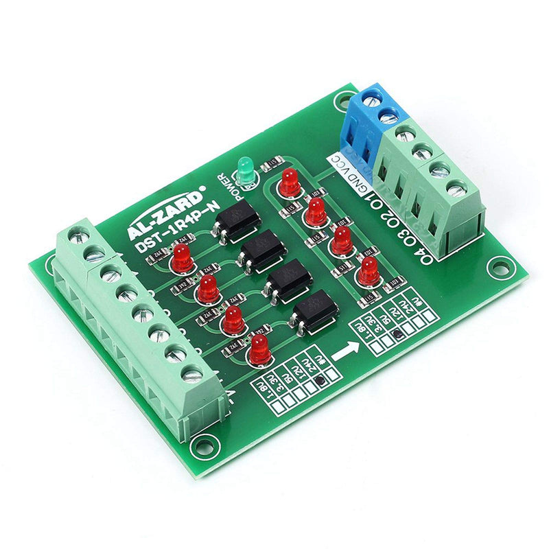 [Australia - AusPower] - 4 Channel Optocoupler Isolation Module, 5V to 24V Optocoupler Isolation Card, DST-1R4P-N PLC Signal Converter Board, PLC Signal Level Voltage Converter Module 