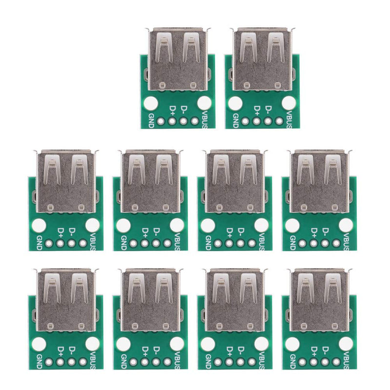 [Australia - AusPower] - USB to DIP Adapter, Electrical Accessories, Industrial Connectors, 2.54 mm, Pitch Type A Female Breakout Board, PCB Converter Module, Pack of 10 