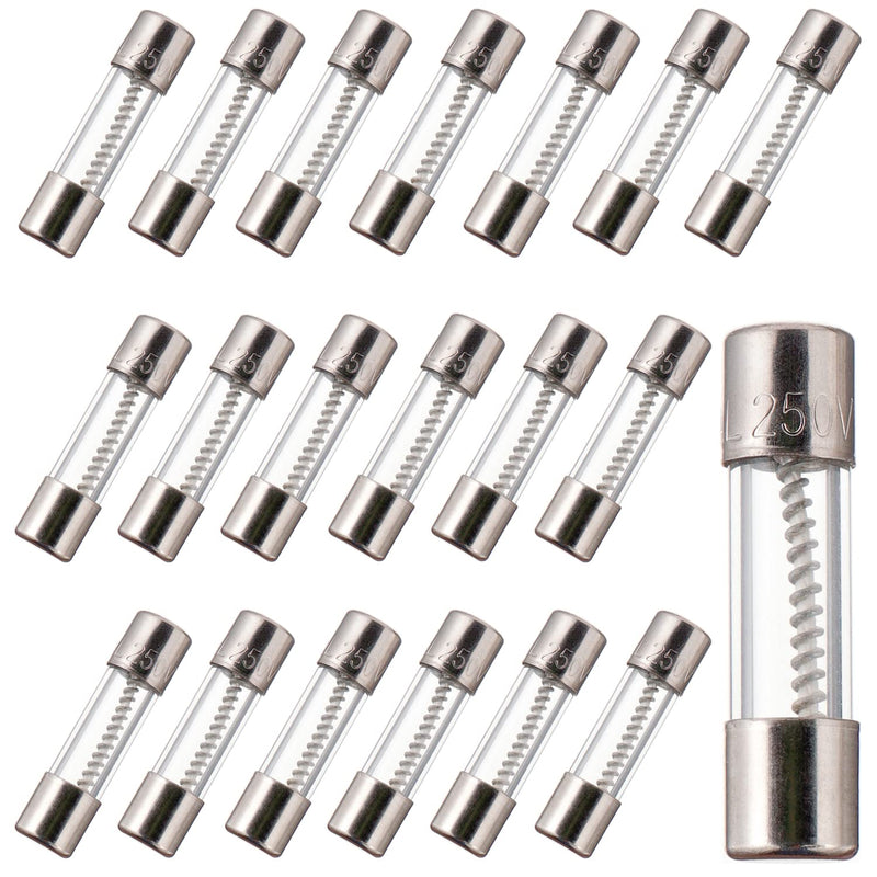 [Australia - AusPower] - BOJACK T1.6AL250V 5x20mm 1.6A 250V Slow Impact Glass Fuses 1.6 Amp 250 Volt 0.2 x 0.78 Inch Glass Tube Delay Fuses (Pack of 20) T1.6A 