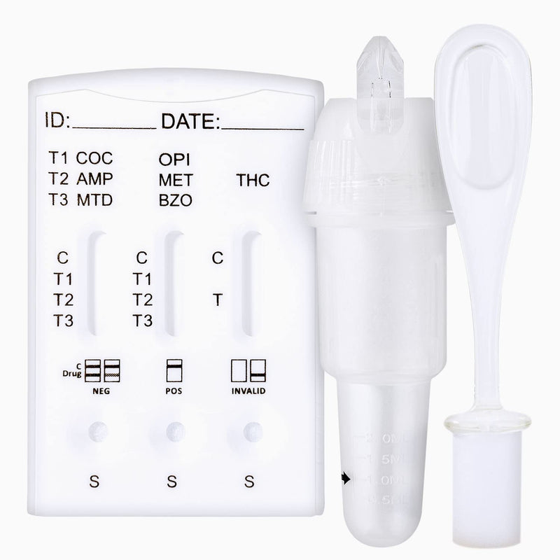 [Australia - AusPower] - One+Step Multi Drug Test Saliva for 7 Drug Types: THC - Amphetamine - Cocaine - Methamphetamine - Methadone - Opiates - Benzodiazepine - Drug Quick Test Saliva Test - Pack of 2 