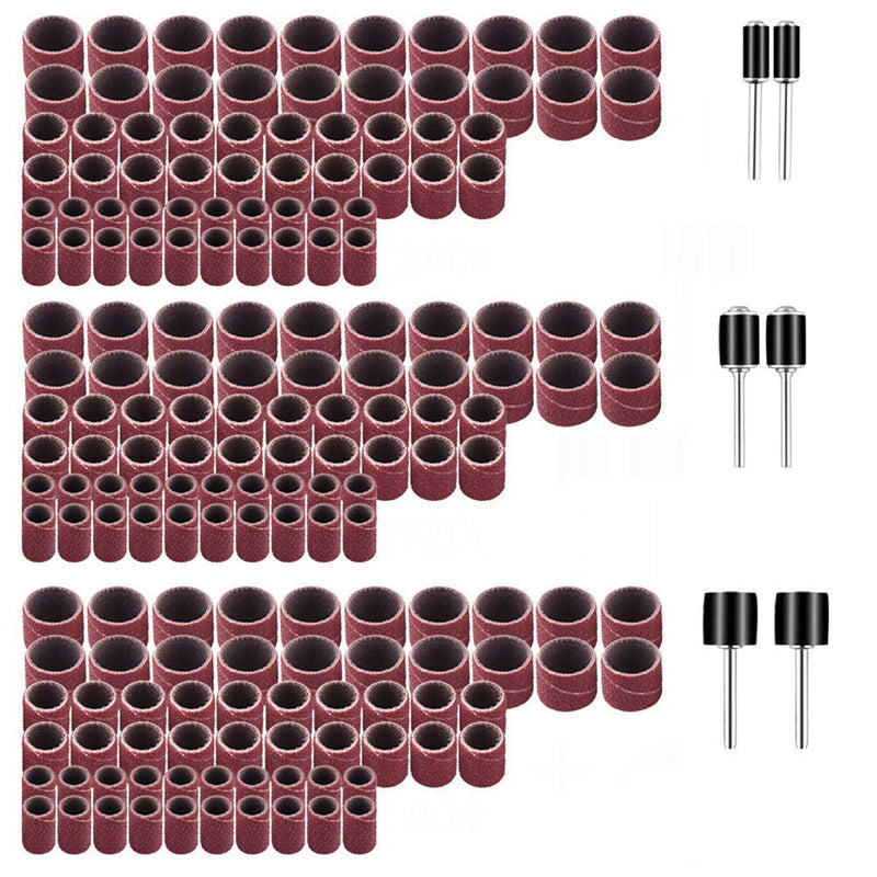 [Australia - AusPower] - Yesallwas 186pcs Sanding Rings Polisher Supplies Sand Circle Tool Grinding Head for Rotary Tools #80#120#240 