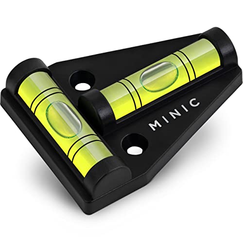 Cross Spirit Level, Black | Small spirit level - Motorhome accessories - Caravan gadgets - Mini spirit level - Ducato camping accessories - Standard bubble level
