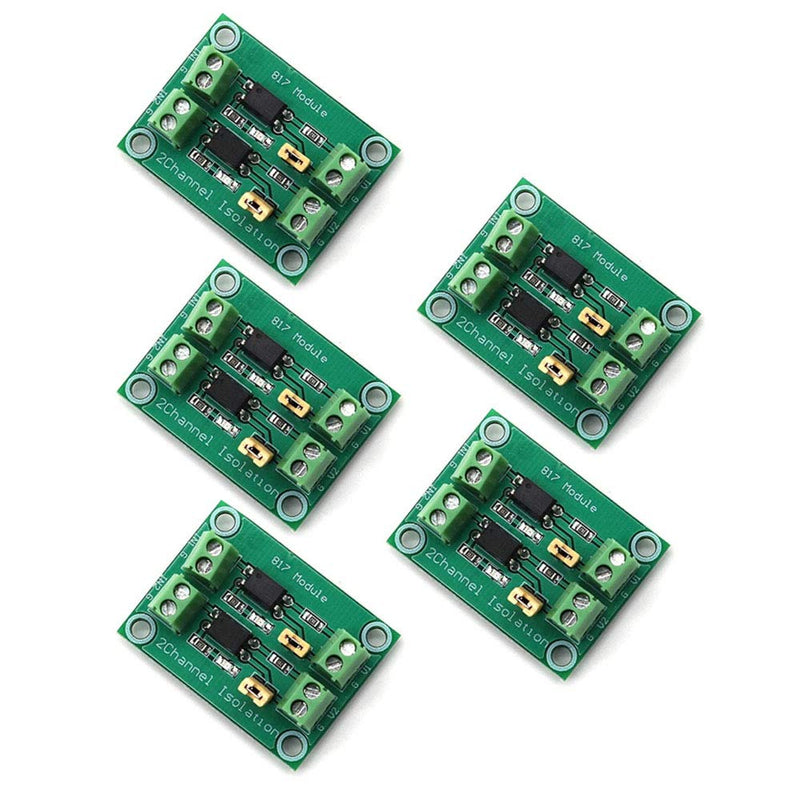 DollaTek 5pcs 817 Optocoupler 2-Way Voltage Insulation Board Voltage Control Switch Module