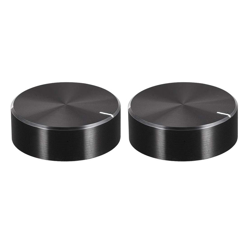 sourcing map Aluminum Volume Control Potentiometer 30 mm x 10 mm Black | Knurled shaft smooth surface rotary knob