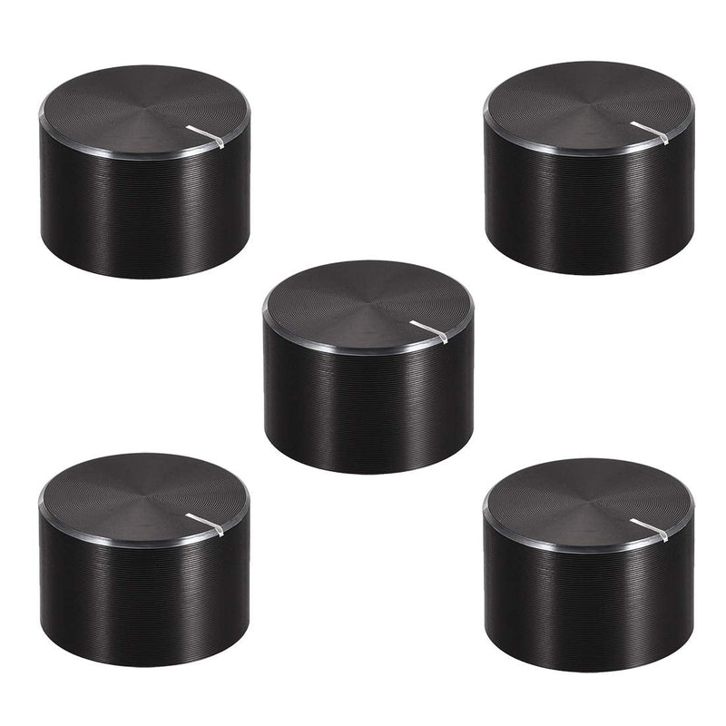 [Australia - AusPower] - sourcing map Potentiometer Knobs Knurled Shaft Smooth Surface Rotary Knob Volume Control Black 20 mm x 13 mm Pack of 5 