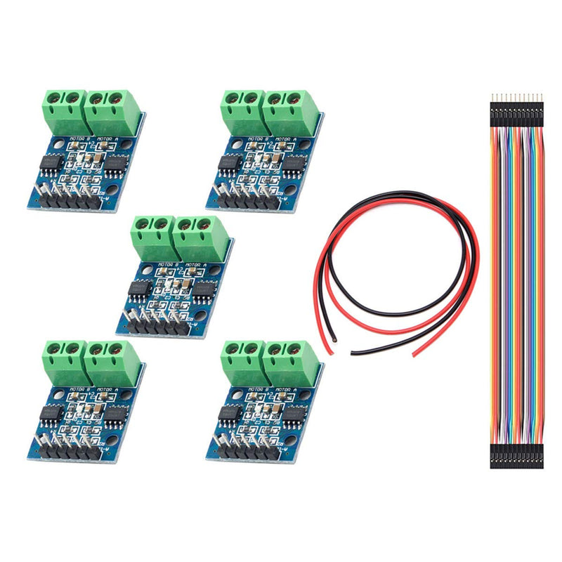 5pcs L9110S DC Stepper Motor Driver Controller Board 2.5-12V H-bridge for Arduino with Dupont Cable Male to Female 30 Pin, 28AWG Wire