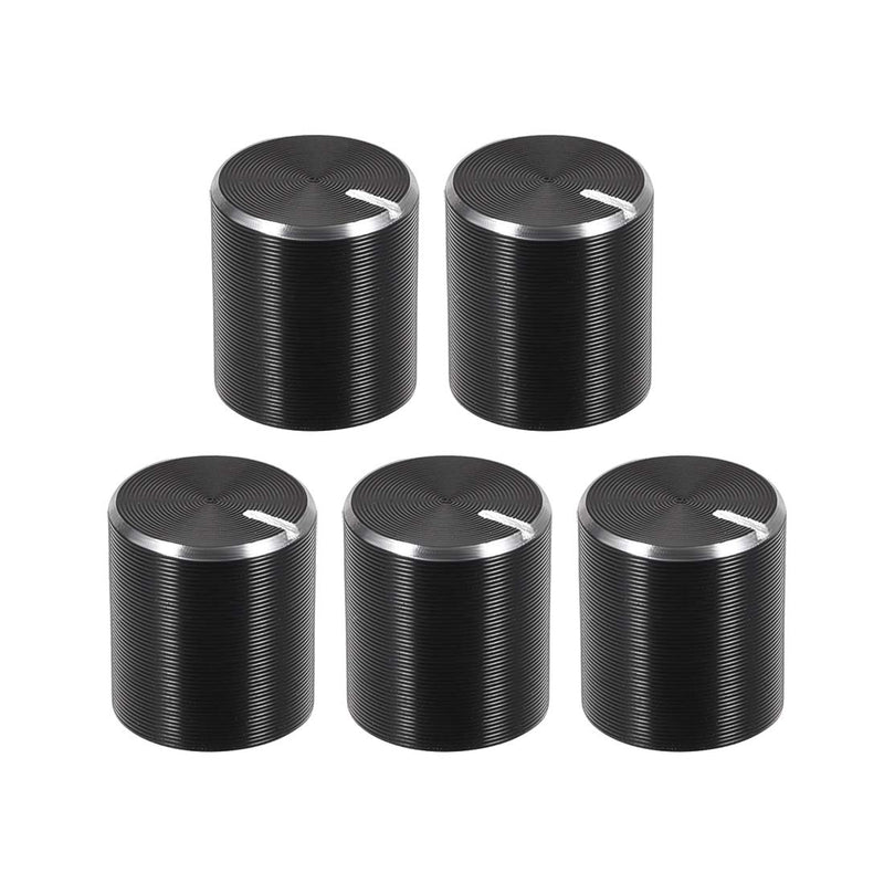 [Australia - AusPower] - sourcing map 5 x Aluminium Volume Control Potentiometer Knurled Shaft Rotary Knob 10 mm x 10 mm Black 