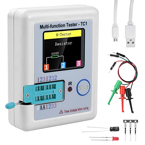 DollaTek 1.8 Inch Colorful Display Pocketable Multifunctional TFT Backlight Transistor LCR-TC1 Tester for Diode Triode Capacitor Resistor Transistor LW21