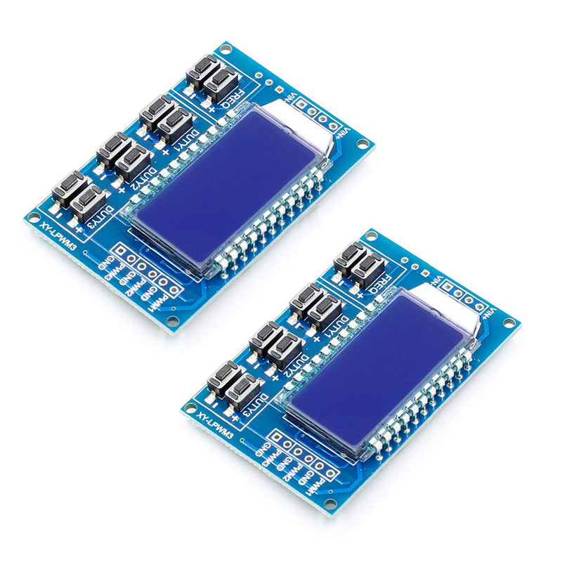 [Australia - AusPower] - Hailege 2pcs 3 Channel PWM Pulse Generator Signal Generator Module Adjustable Frequency Square Wave Rectangular Wave Signal Generator Duty Cycle with LCD Display 1Hz-150Khz 