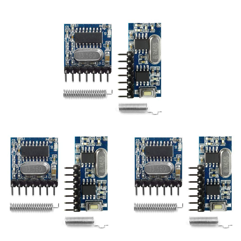 [Australia - AusPower] - QIACHIP 433mhz RF Wireless Transmitter and Receiver Module Kit RX480e 4 Channel Output,Remote Control Radio Switch 1527 Learning Code DIY Controller Transmitter and Receiver kit 