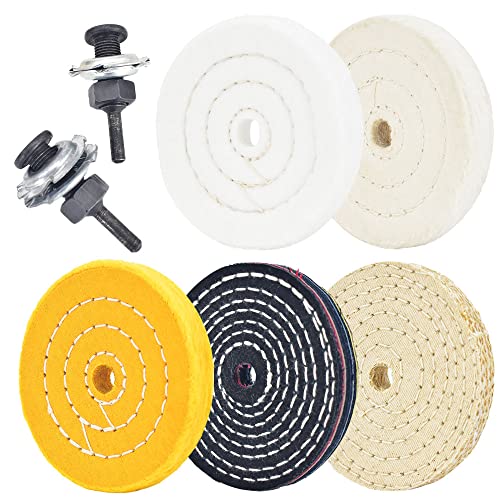 4 Inch 4in / 100 mm Polishing Discs with 1/2 Inch in in / 12.7 mm Pin Hole with 2 Sets 1/4 Inch Shank for Drilling - Pack of 5 Polishing Discs