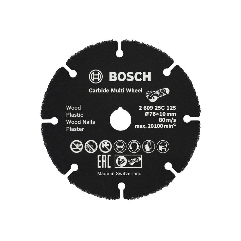 [Australia - AusPower] - Bosch 1 x Carbide Multi Wheel Cutting Disc (for Wood, Plastic, Drywall, Copper Tube, Diameter 76 mm, Bore Diameter 10 mm, Professional Accessories Angle Grinder) 
