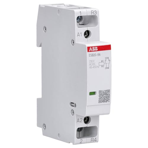 ABB ESB20-11N-06 Installation Contactor - 20 A - 2 NO - 0 NC - 230 V | Hum-free power contactor with control circuit DC, building installation and safety technology 1SBE121111R0620 Pack of 1