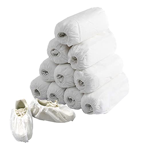 100 Pcs White Disposable Non-Woven Fabric Shoe Covers Carpet Cleaning Floor Carpet Shoe Covers