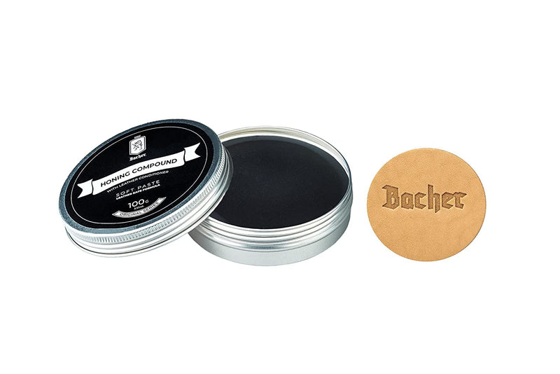 [Australia - AusPower] - BACHER Stripping Paste for Strops and Peelers, Sharpening Paste with Leather Applicator 100 g - Lapping Paste Ultra Fine - Polishing Accessories 