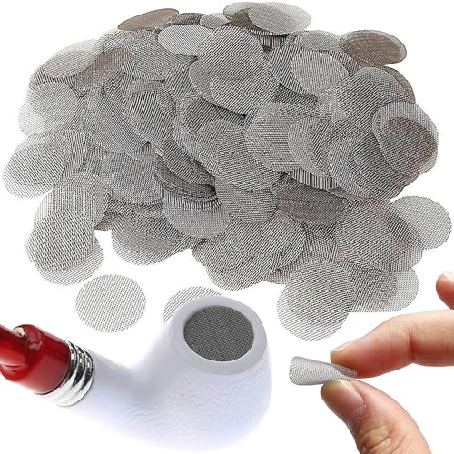 Pack of 200 Stainless Steel Screens, Pipe Filtering Smoking Pipe Strainer Filter 20 mm, Insert Screens Pipe Screens Steel Sieves Smoke Filter for Pipe, Bong, Vaporiser 200*20mm