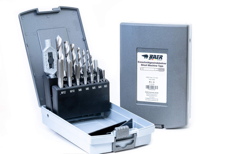 [Australia - AusPower] - BaerCoil BAER Tap Set HSS Tap, Core Hole Drill, Tap Wrench M 3-12, Tap Set, Drill Set, Twist Drill, Tap Set Standard 