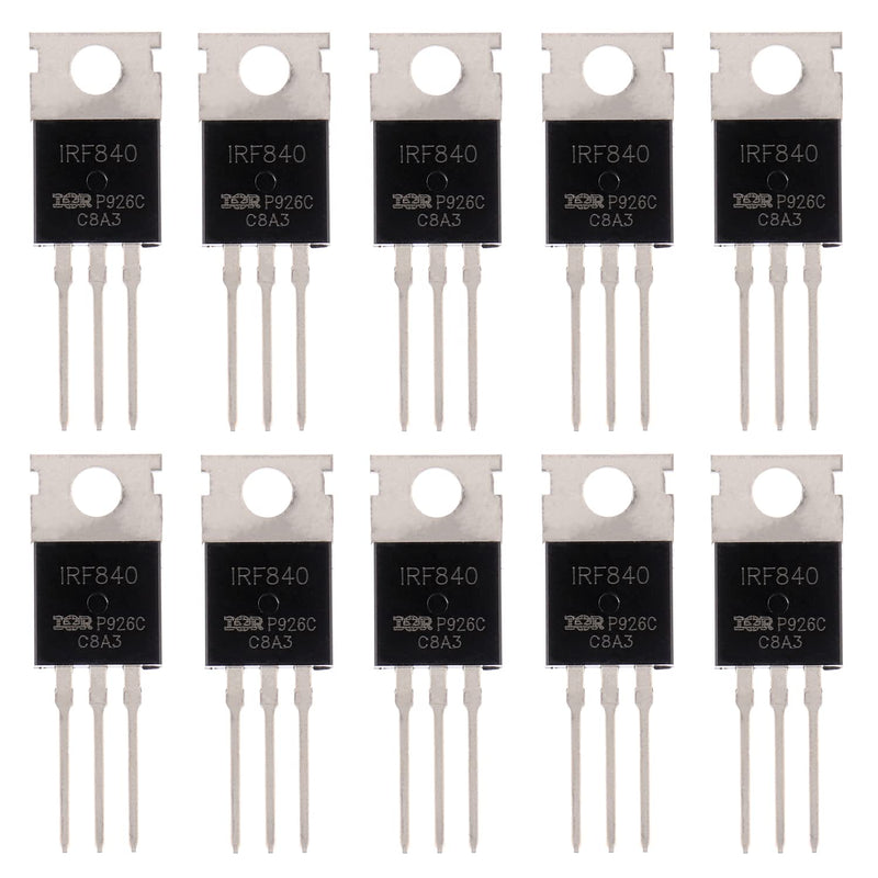 [Australia - AusPower] - BOJACK IRF840 MOSFET Transistors IRF840N 8A 500V N-Channel Power MOSFET TO-220AB (Pack of 10) 
