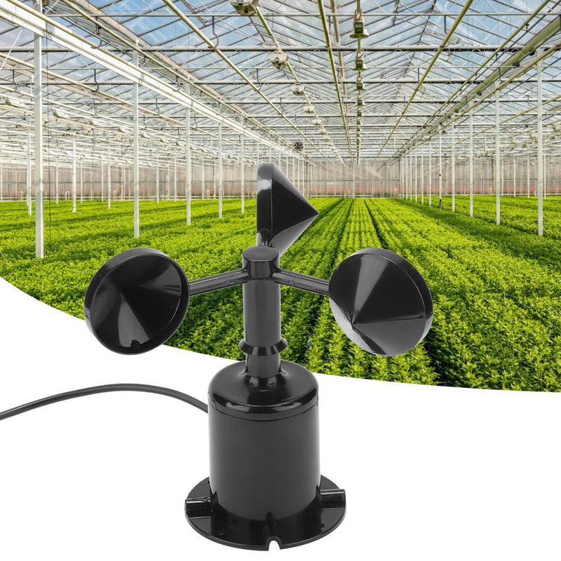 [Australia - AusPower] - Mumusuki 0-70 m/s Ambient Signal Output Pulse Type Carbon Wind Speed Sensor Anemometer Three Cups Transmitter Wind Speed Sensor Anemometer 