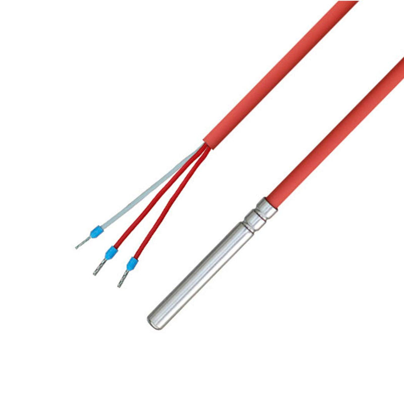 iOVEO 036HS01302 PT100 3-Wire Temperature Sensor / Cable Sensor / Solar Sensor with Silicone Cable up to 200 °C, 2 Metres 2 Meter Single