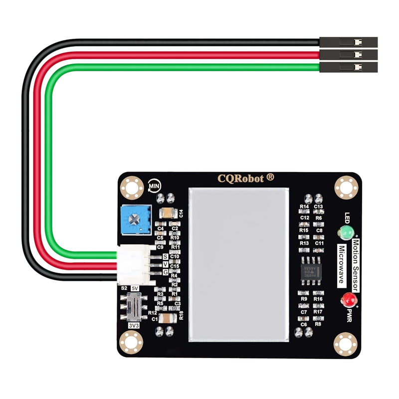CQRobot 10.525GHz Microwave Sensor Compatible with Arduino & Raspberry Pi | 10.525 GHz microwave motion sensor according to Doppler effect for industry, traffic, agriculture, smart home, safety
