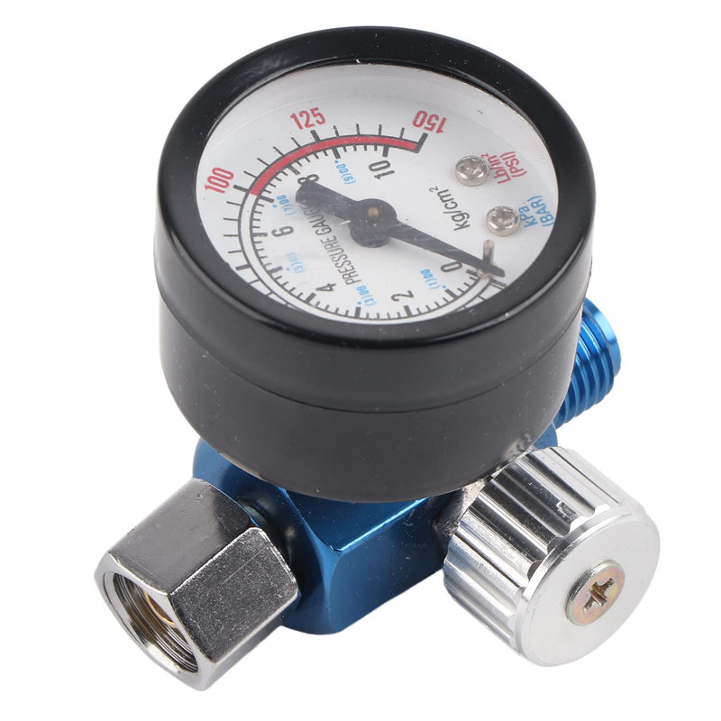 [Australia - AusPower] - Compressed Air Regulator Pressure Gauge, 1/4 Inch Air Pressure Regulator Pressure Gauge for Spray Painting Gun, Adjustable Range 0-10 Bar Pressure Regulator with Pressure Gauge (0-150 PSI) 