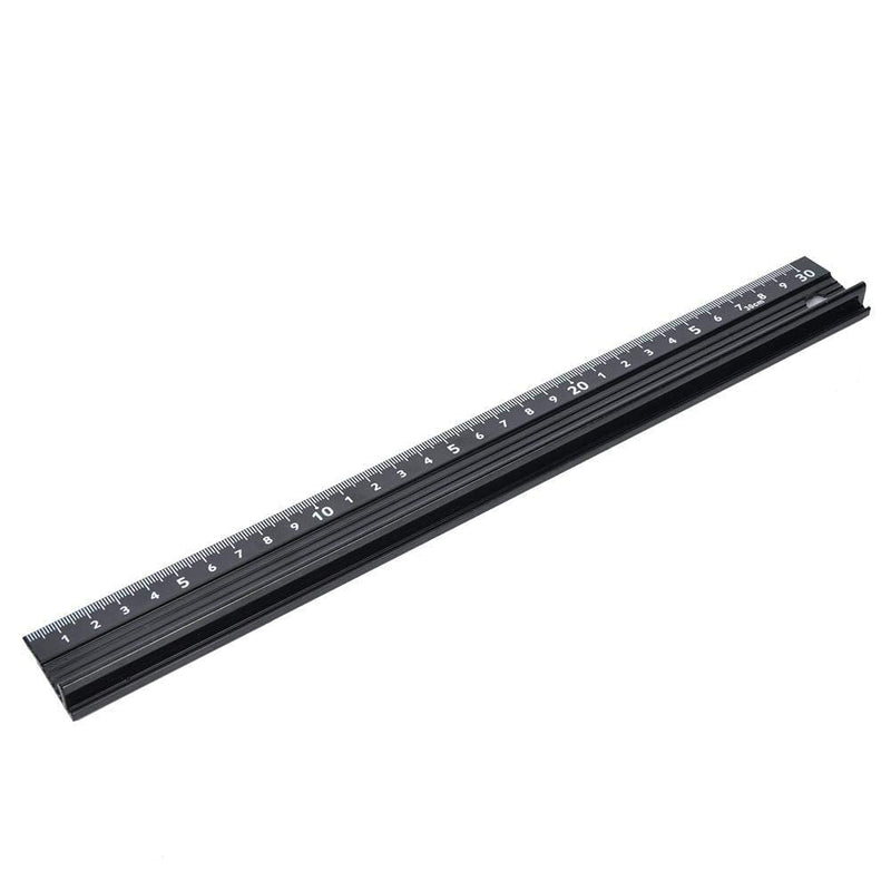 [Australia - AusPower] - L-type cutting ruler, aluminium alloy, metal craft, safety ruler, measuring tool with non-slip strips for measuring leather (L-Type 30 cm) L-Type 30cm 
