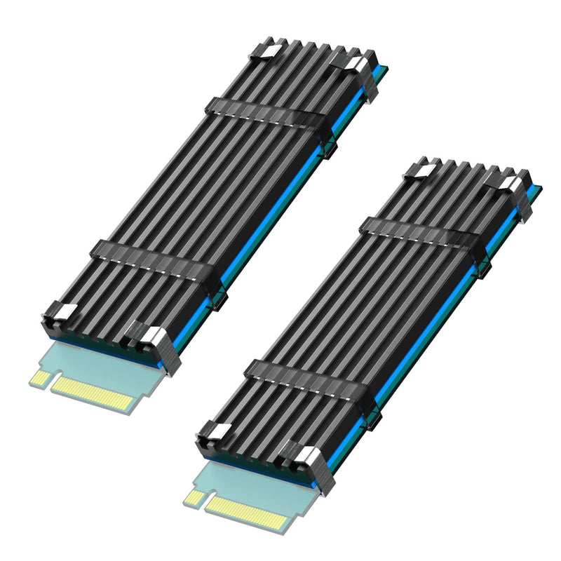 glotrends [2 Packs] M.2 Cooler M.2 Cooler Kits, Fits PS5/PC 0.12 Inch (3 mm) Thick M.2 Cooling Fin for 2280 M.2 PCIe SSD 2 3 mm high