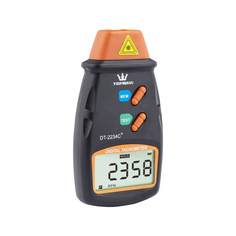 [Australia - AusPower] - TOPWAY Digital Tachometer, Handheld Non-Contact Digital Photo Tachometer RPM Tester, LCD Display, Measuring Range 2.5RPM - 99,999RPM, for Motors, Wheels, Fans, with Carrying Bag 312752 