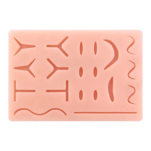 Medarchitect Improved Seam Exercise Pad Reusable Silicone Skin Model for Medical Training with 19 Pre-Cut Wounds for Medical Practice Suture Training Course for Students