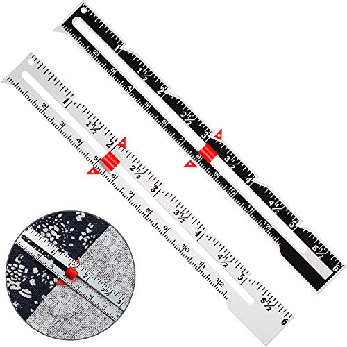 Pack of 2 Sewing Gauge, Metal Sliding Gauge, Sewing Measuring Tool, Quilting Gauge, Ruler for Knitting, Crafts, Sewing, Hemming, Measuring, Beginners