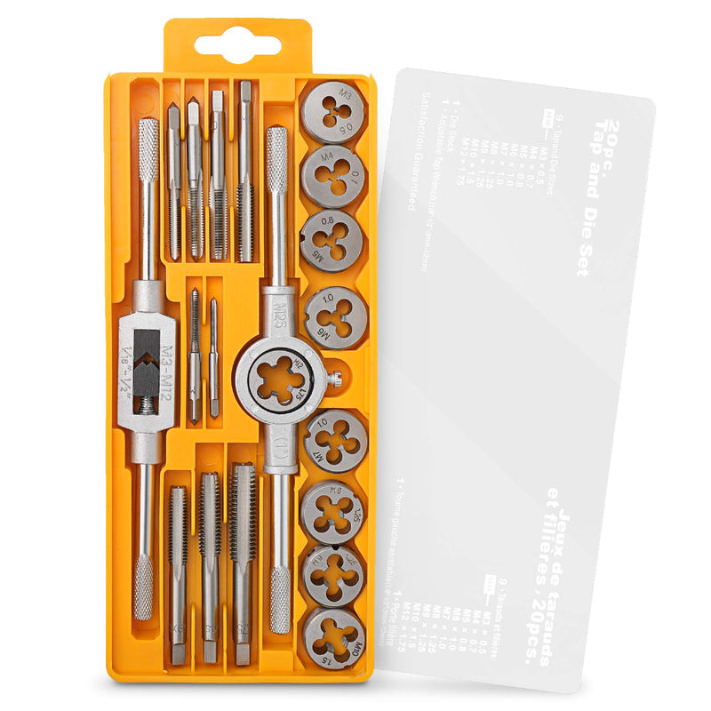 [Australia - AusPower] - Hi-Spec M3-M12 Metric Tap and Die Set with Alloy Steel Male Tap Set and Hand Tap Set 