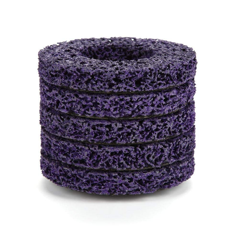[Australia - AusPower] - Poly Strip Wheel, 5Pcs Purple Gold Poly Strip Wheel Disc Paint Rust Removal Tool for Most of 100mm Angel Grinders, Polycarbide Abrasive Disc 