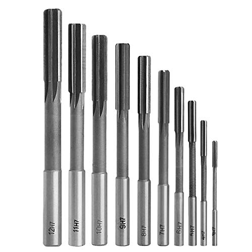 [Australia - AusPower] - Powertool HSS Reamer Straight Shank 10 Pack (3-12mm) H7 Durable HSS Reamer Set 10Pcs (3-12mm) H7 