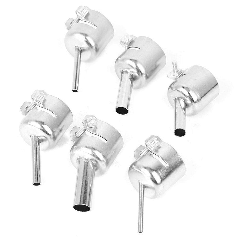 [Australia - AusPower] - 6 Pieces Hot Air Gun Nozzle Kits, Aluminium Short Slanted Hot Air Blower Nozzle 861DW Hot Air Gun Attachment Soldering Desoldering Station Accessories Hot Air Soldering Station for Hot Air Gun 