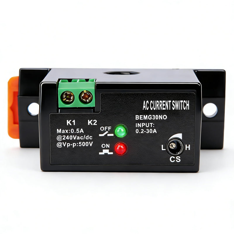 Adjustable Current Switch, Current Meter Switch AC 240V 0.2-30A, Normally Open Current Sensor Control Switch, for Industrial Automation Devices, Buzzer, Relay, Microcontroller