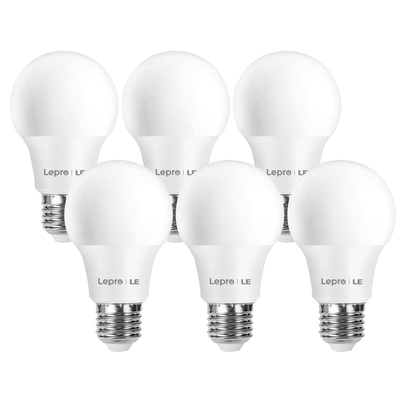 Lepro 8.5 W E27 LED Warm White, 806LM 2700K Light Bulb E27 | Non-dimmable, 180° beam angle E27 bulb, replaces 60 W bulbs, A60 bulbs, pack of 6 2-Warm White